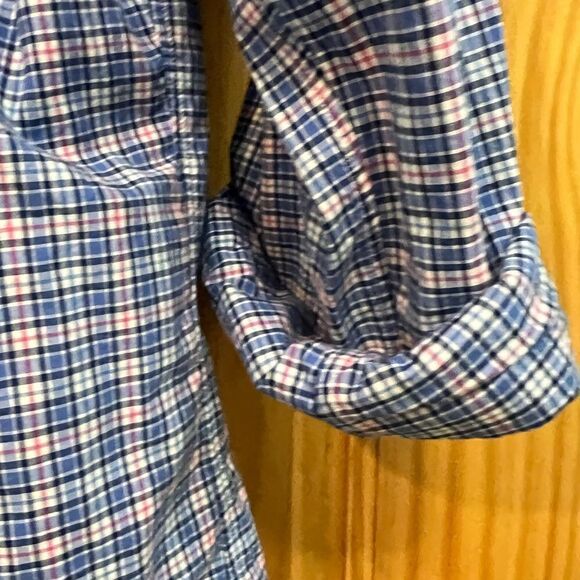 Blue and pink plaid Ralph Lauren men’s button down shirt size M slim fit - Picture 7 of 8